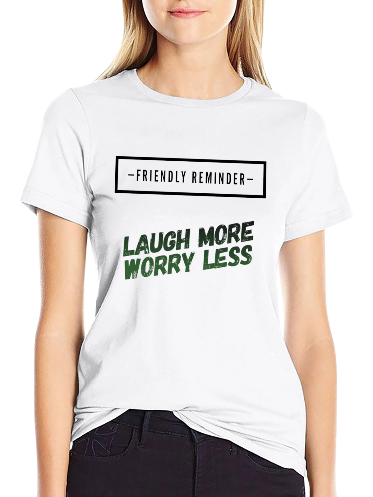Laugh More Worry Less Graphic T-Shirt