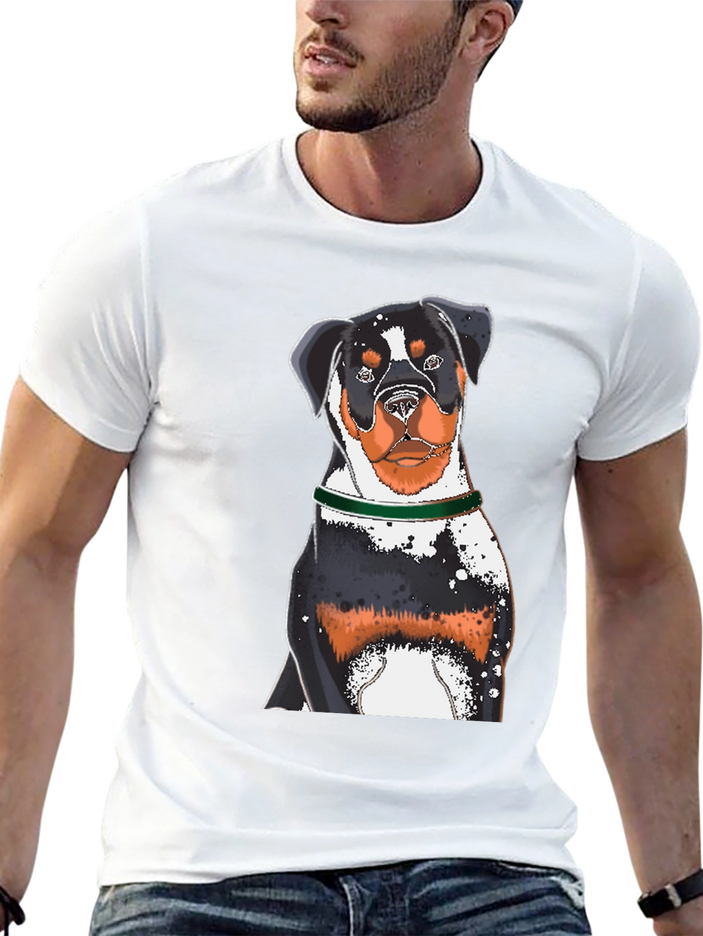 Rottweiler Dog Graphic Black T-Shirt