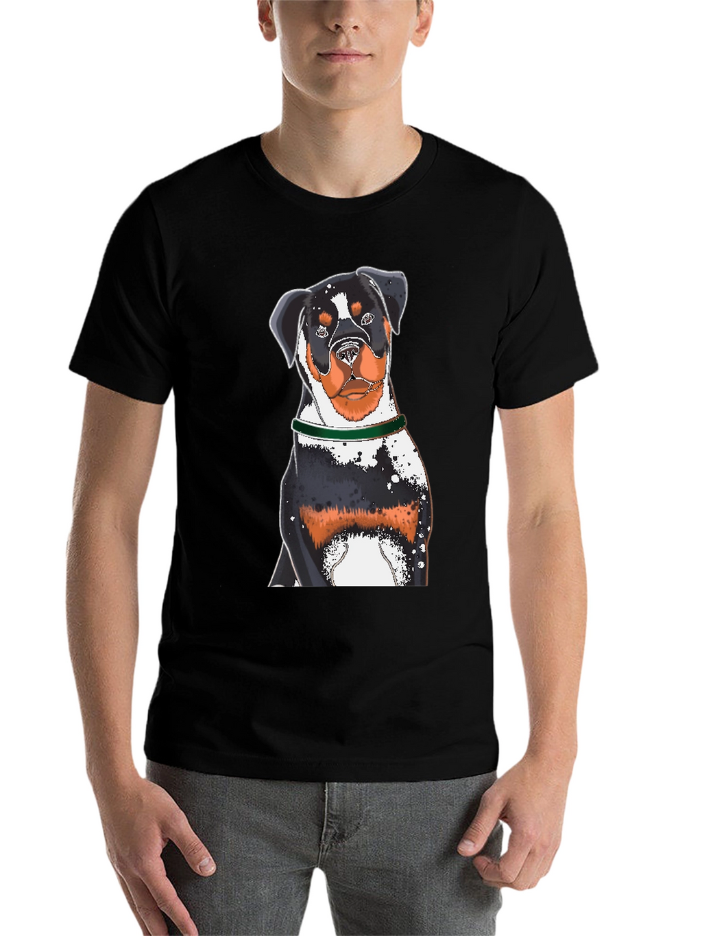 Rottweiler Dog Graphic Black T-Shirt