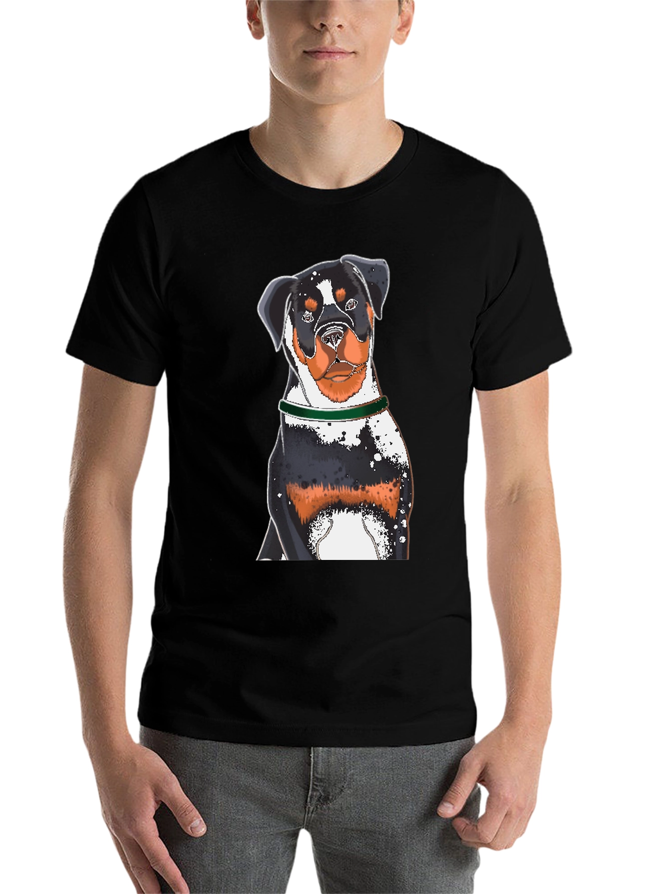 Rottweiler Dog Graphic Black T-Shirt