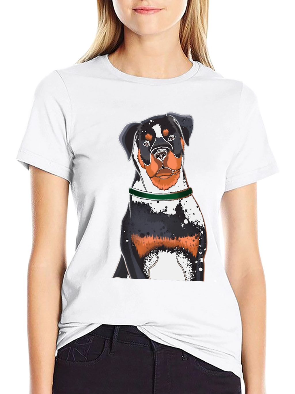 Rottweiler Dog Graphic Black T-Shirt