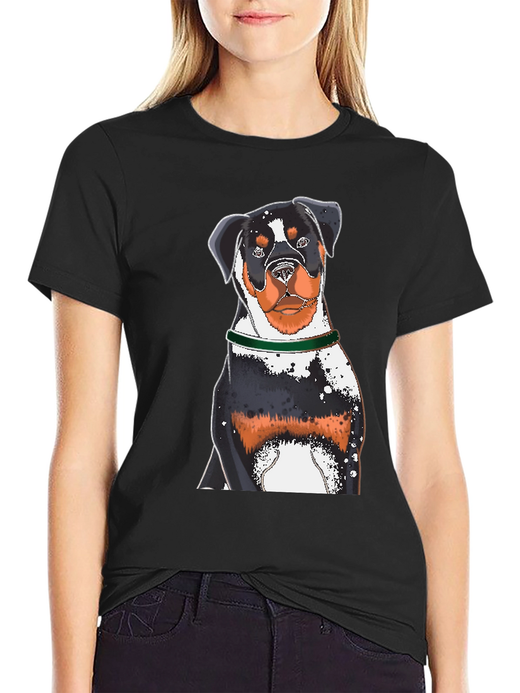 Rottweiler Dog Graphic Black T-Shirt