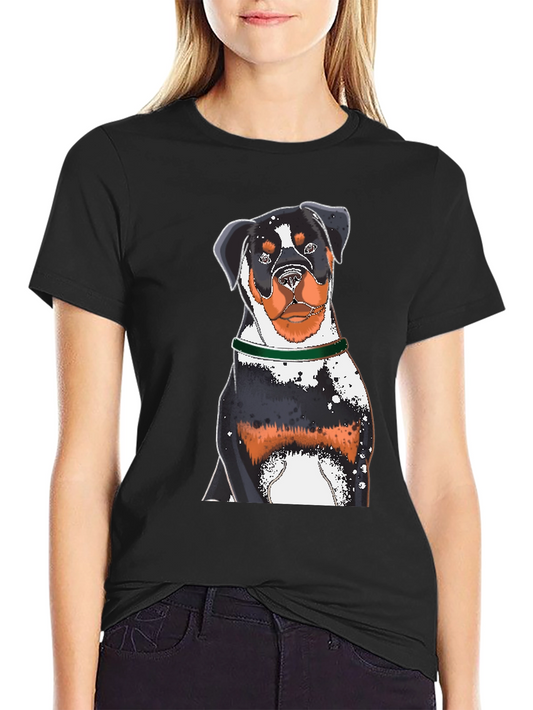 Rottweiler Dog Graphic Black T-Shirt