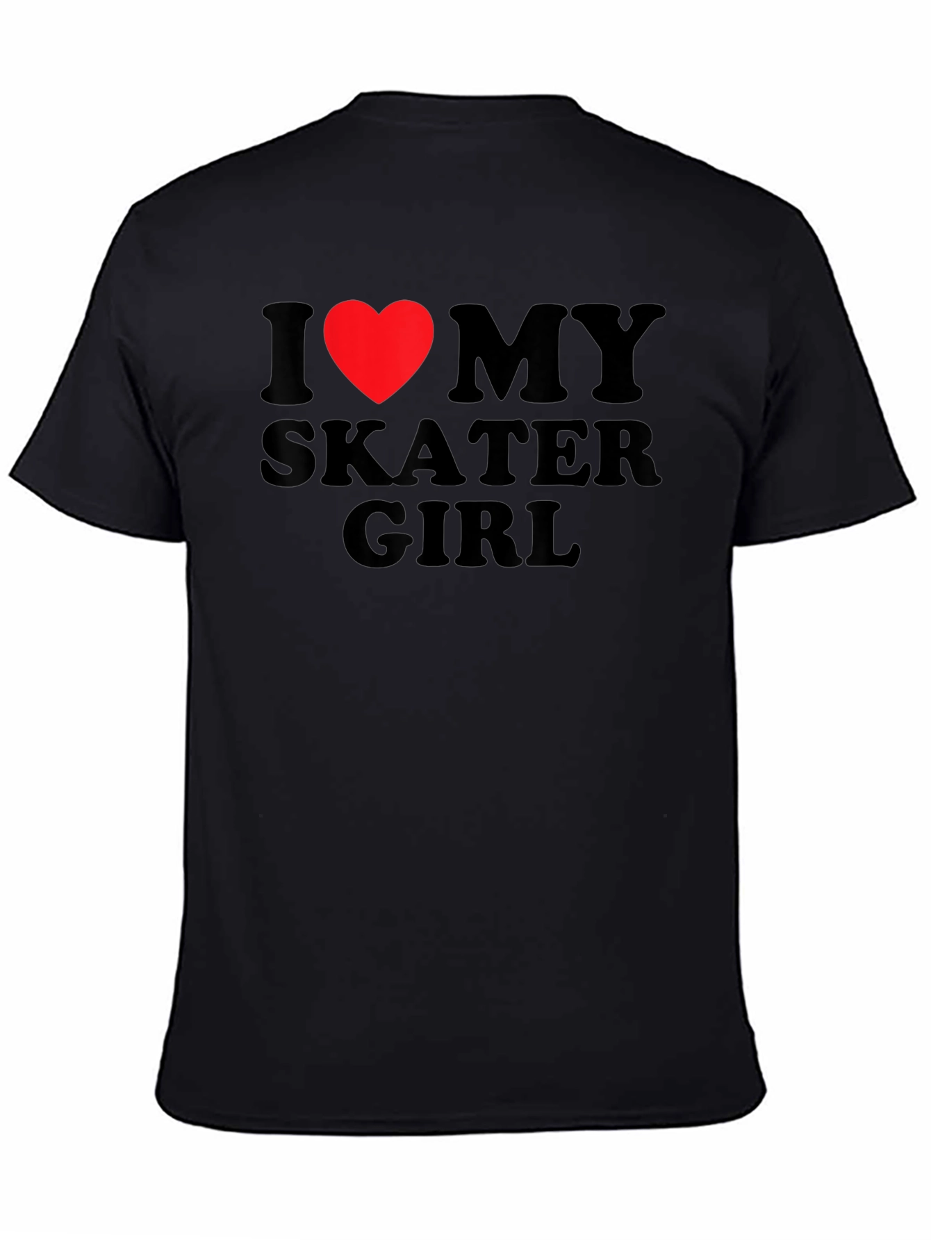 I Heart My Skater Girl T-Shirt - Black Cotton Tee