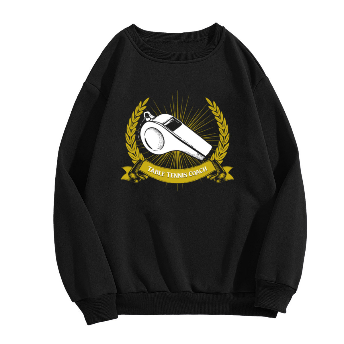 Table Tennis Coach Sweatshirt | Vintage Whistle Emblem Graphic Crewneck, Ping Pong Coach Pullover Top, Sports Coach Appreciation Gift