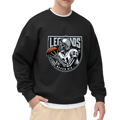 Legends Never Die Skeleton Football Crewneck Sweatshirt, Wide Receiver Hall Of Fame Pullover, Football Gift