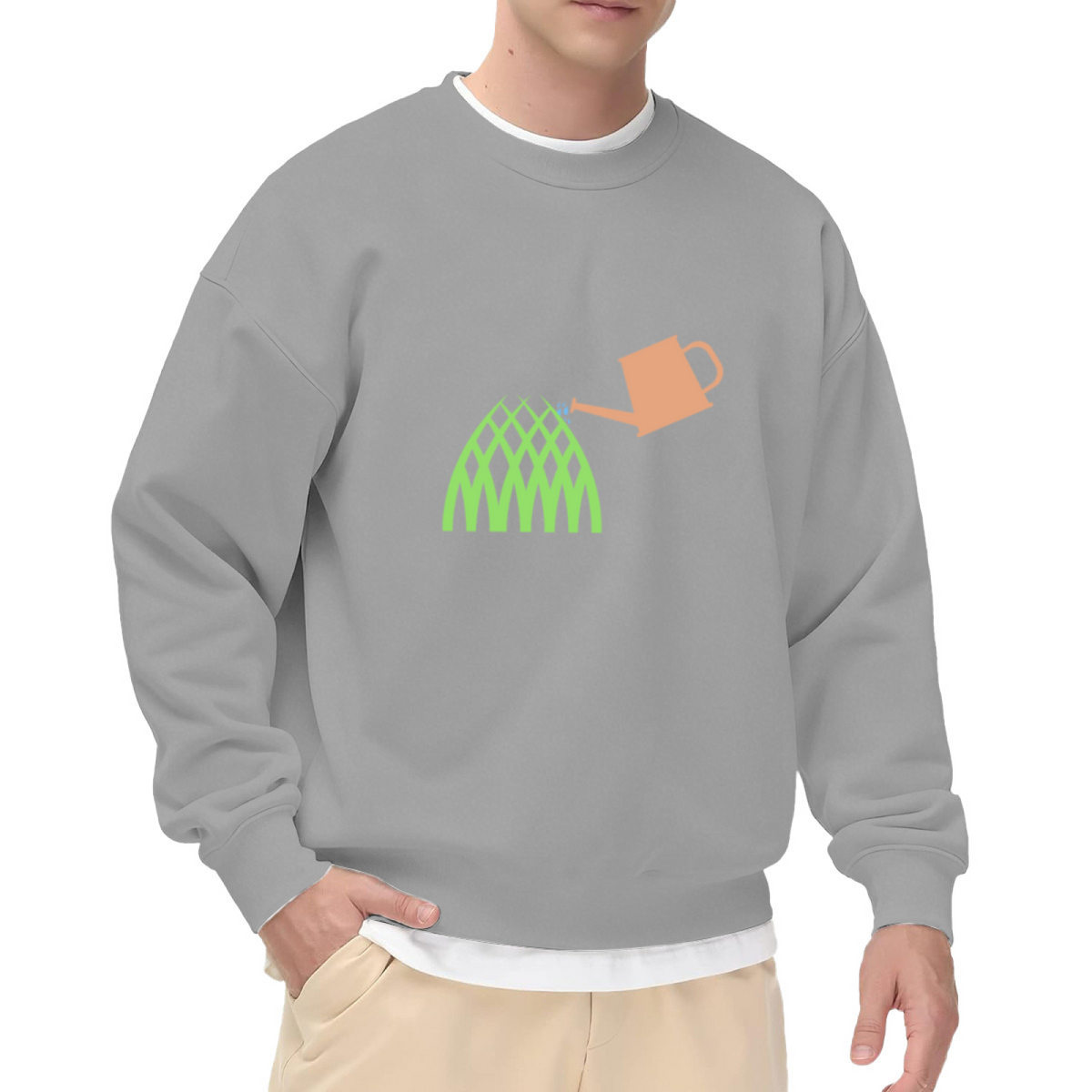 Watering Can Garden Trellis Minimalist Crewneck Sweatshirt | Cute Gardening Graphic Pullover, Gardener Gift Top