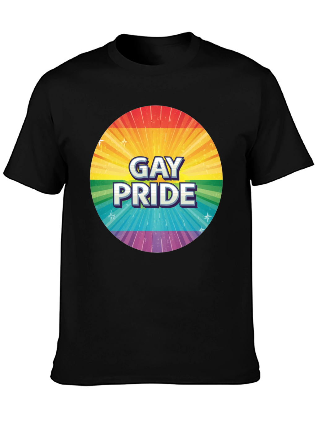 Gay Pride Rainbow Graphic Tee - Black