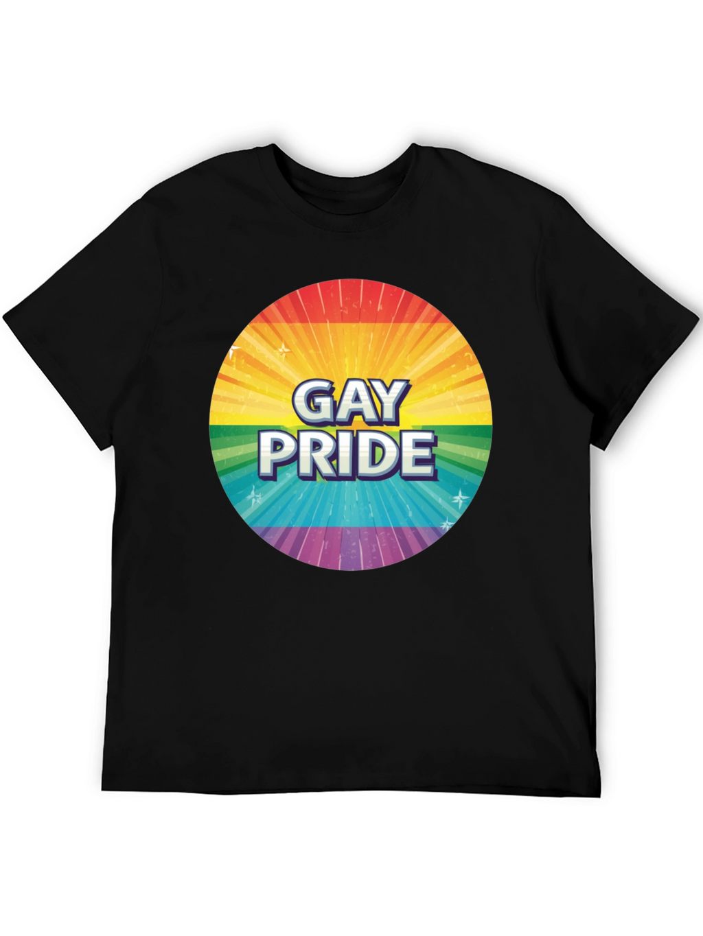 Gay Pride Rainbow Graphic Tee - Black