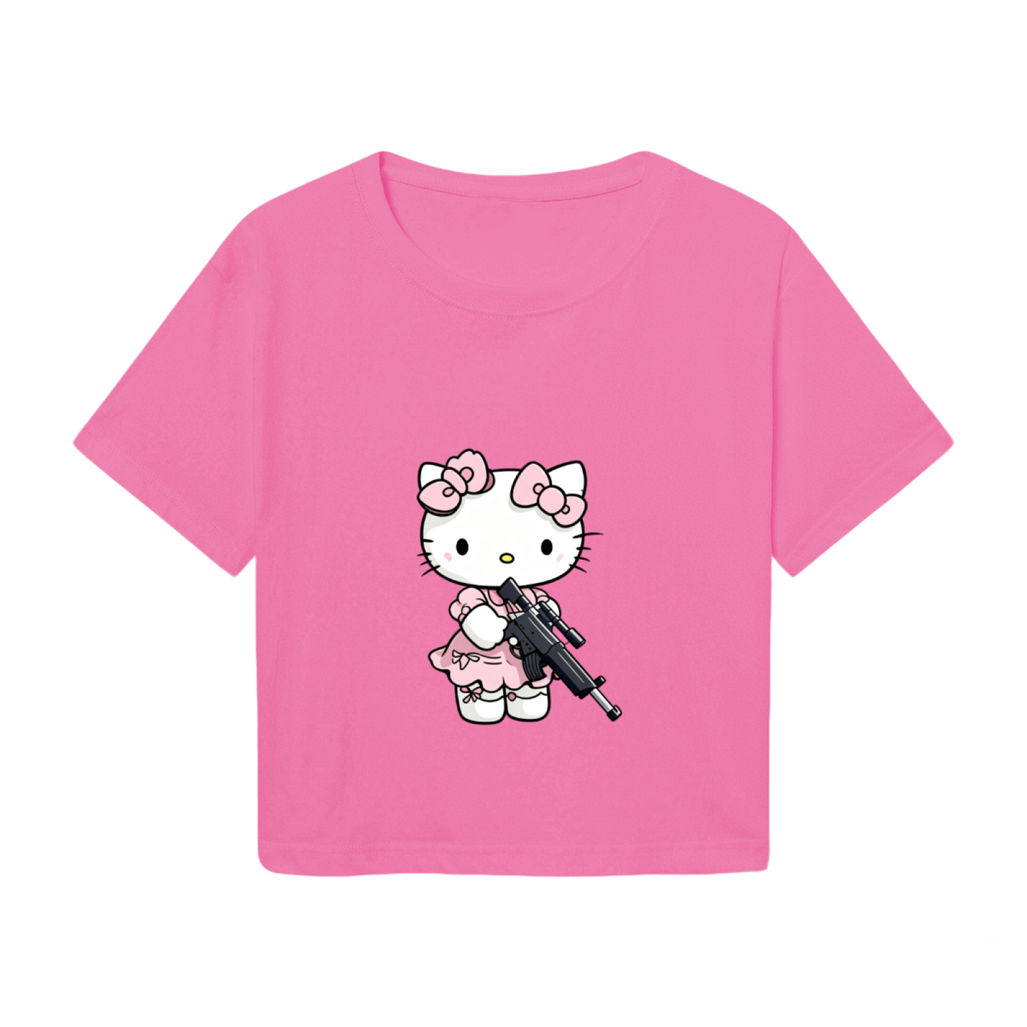 Sweet Simple Hello Kitty White Kawaii Cropped Tee