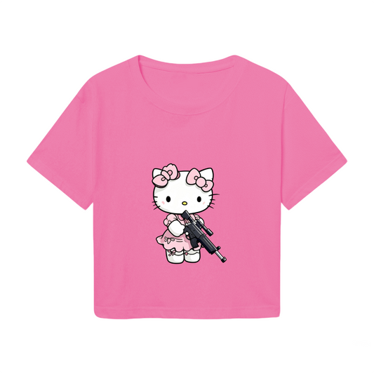 Sweet Simple Hello Kitty White Kawaii Cropped Tee