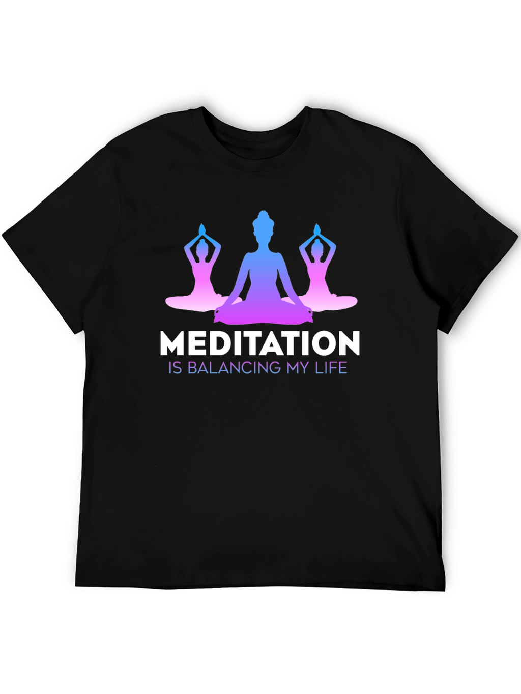 Meditation Balancing Life Black T-Shirt