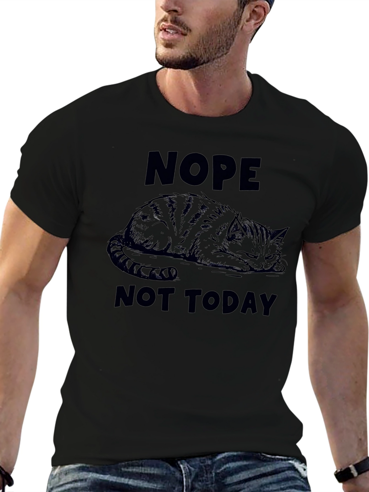 Nope Not Today Cat Graphic Tee