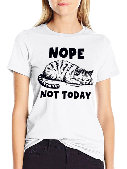 Nope Not Today Cat Graphic Tee