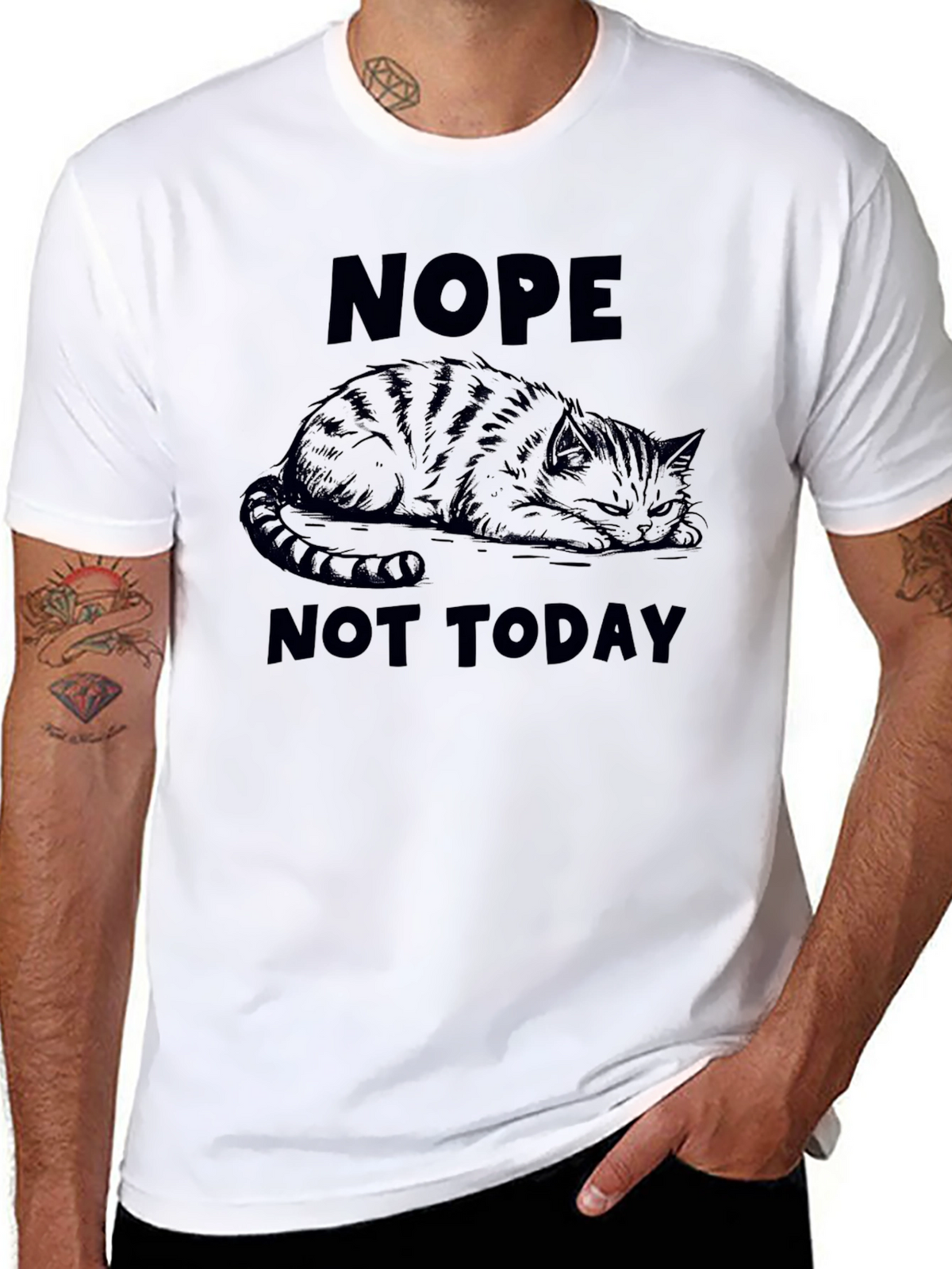 Nope Not Today Cat Graphic Tee