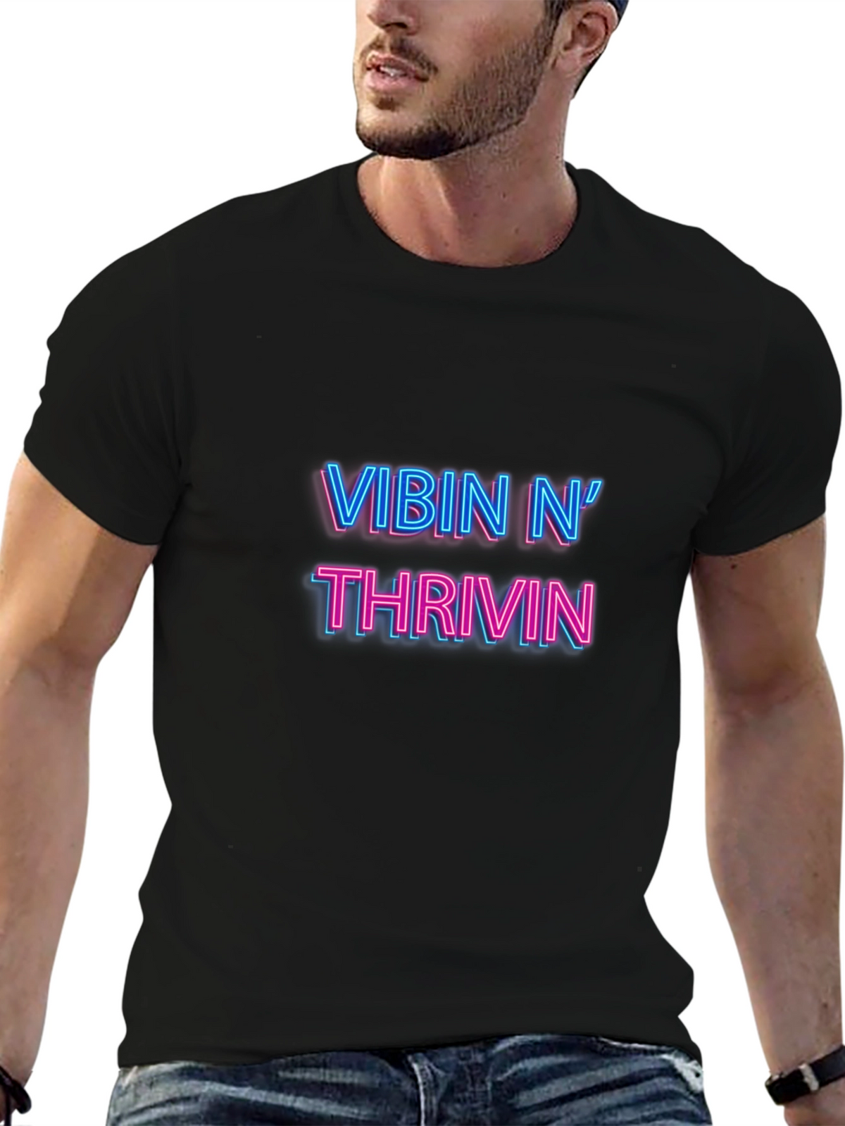 Vibin N Thrivin Black T-Shirt