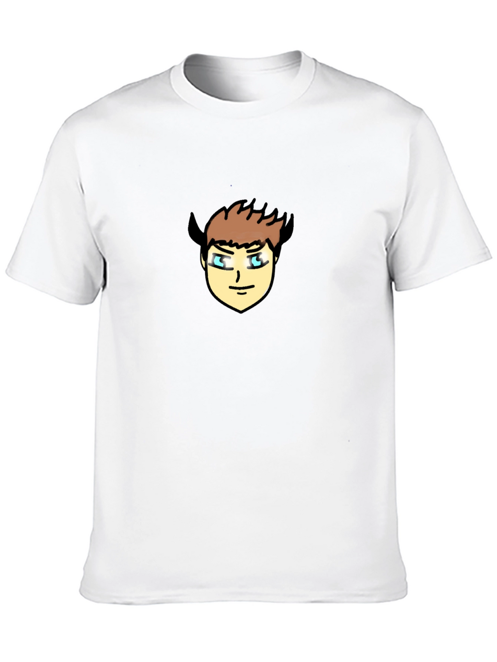 Black T-Shirt with Cartoon Devil Face Graphic