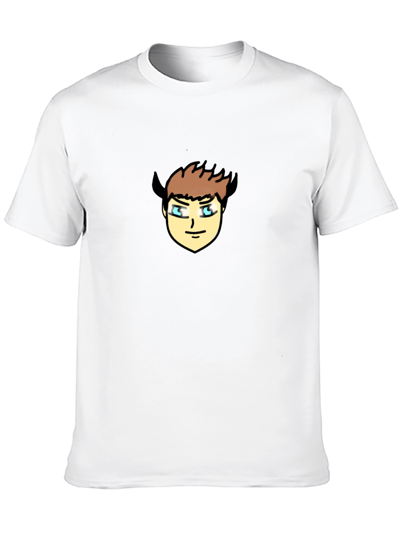 Black T-Shirt with Cartoon Devil Face Graphic