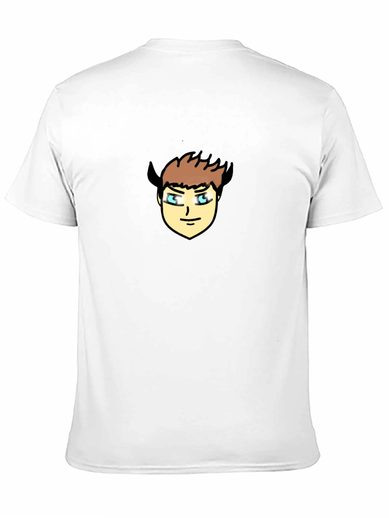 Black T-Shirt with Cartoon Devil Face Graphic