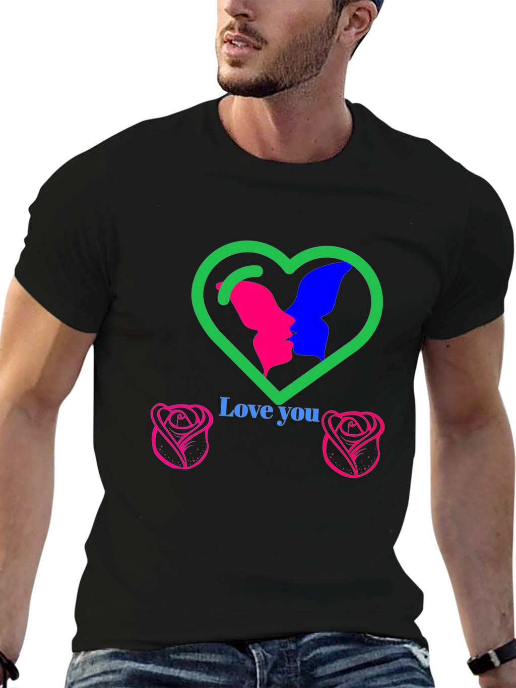 Love You Graphic T-Shirt - Romantic Design