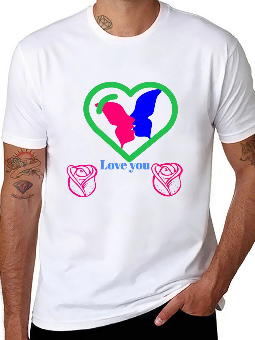 Love You Graphic T-Shirt - Romantic Design