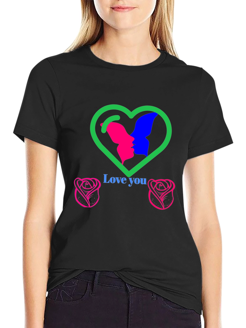 Love You Graphic T-Shirt - Romantic Design