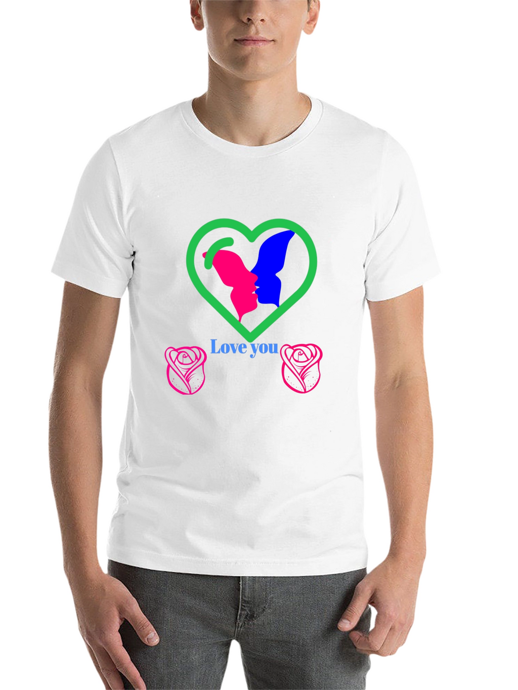 Love You Graphic T-Shirt - Romantic Design