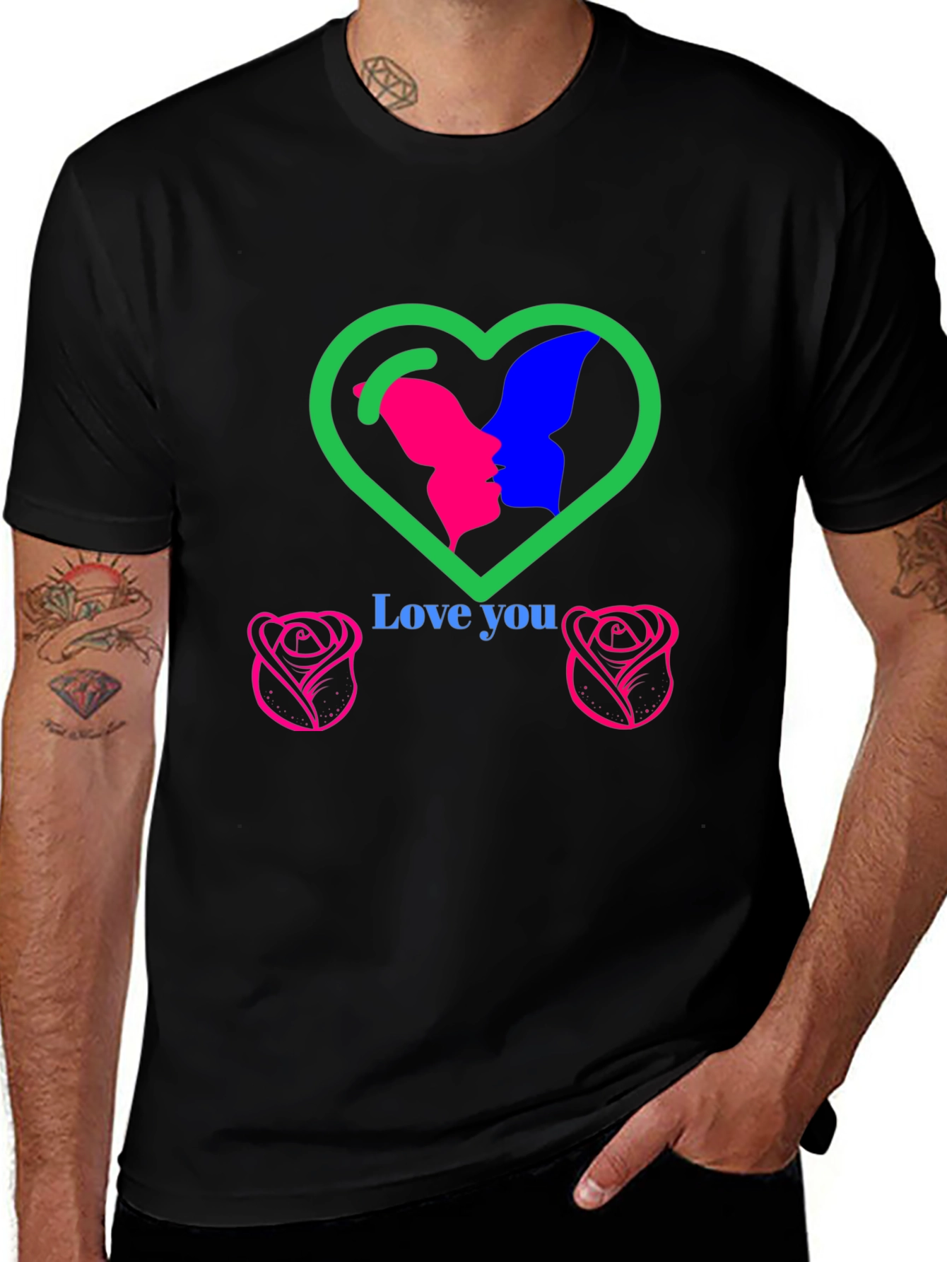 Love You Graphic T-Shirt - Romantic Design