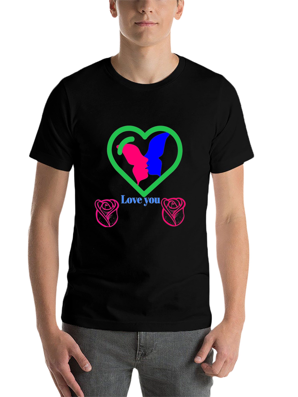 Love You Graphic T-Shirt - Romantic Design