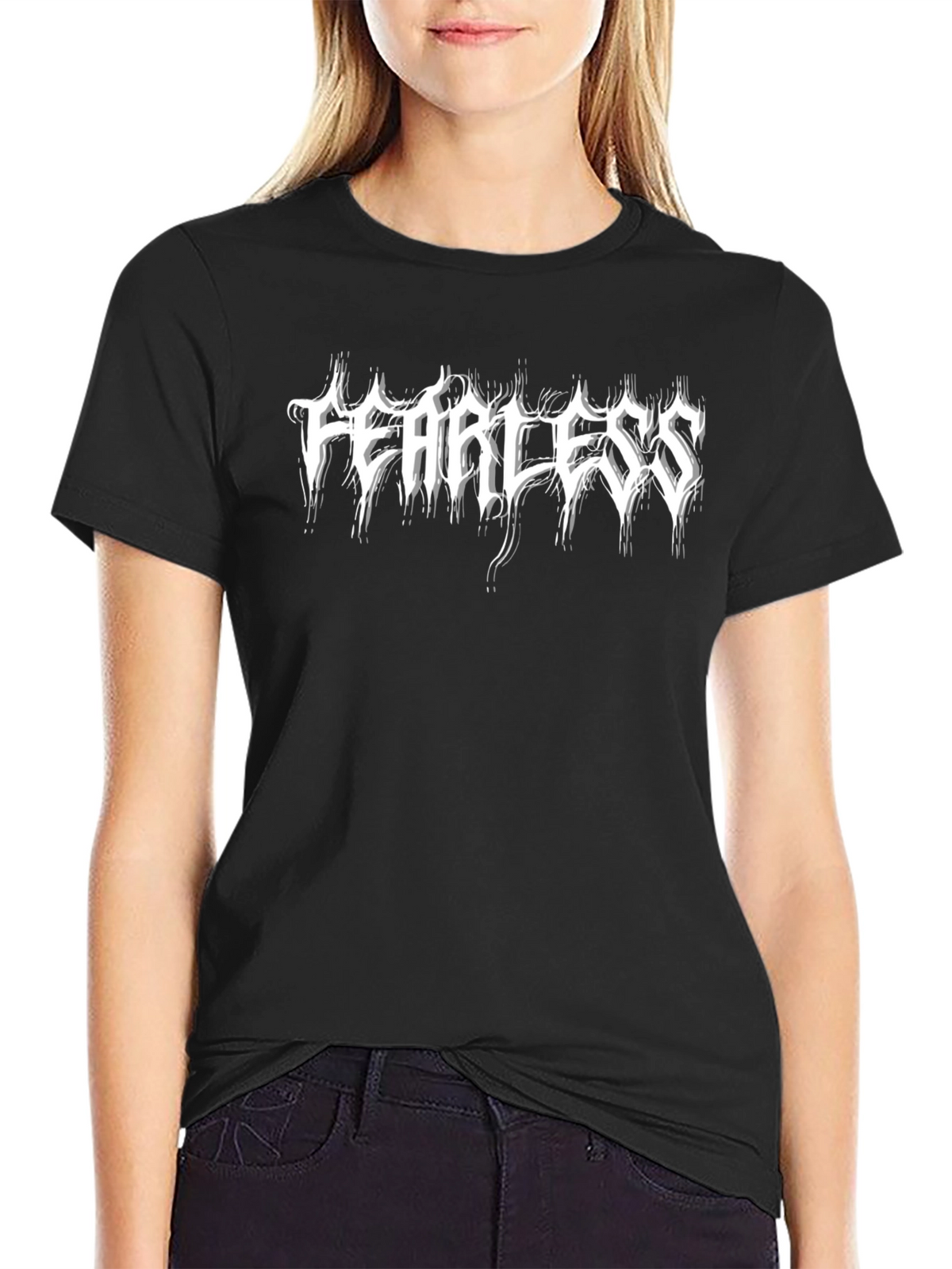 Fearless Graphic Tee - Bold Black Cotton T-Shirt