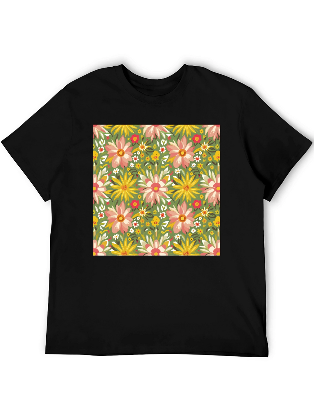 Floral Print Crew Neck T-Shirt