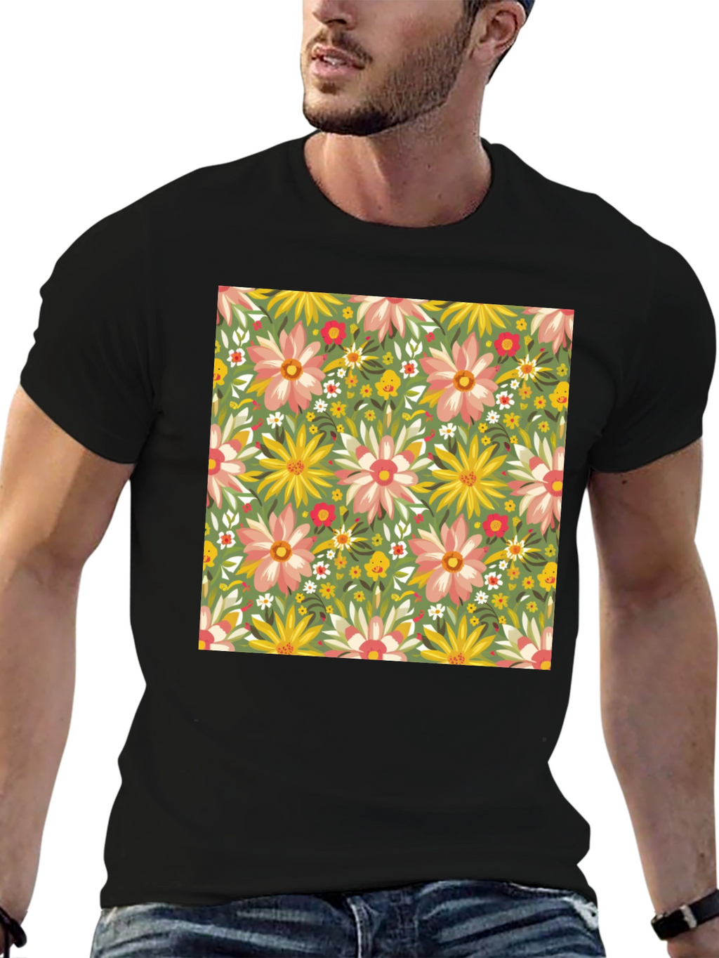 Floral Print Crew Neck T-Shirt