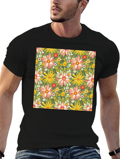 Floral Print Crew Neck T-Shirt