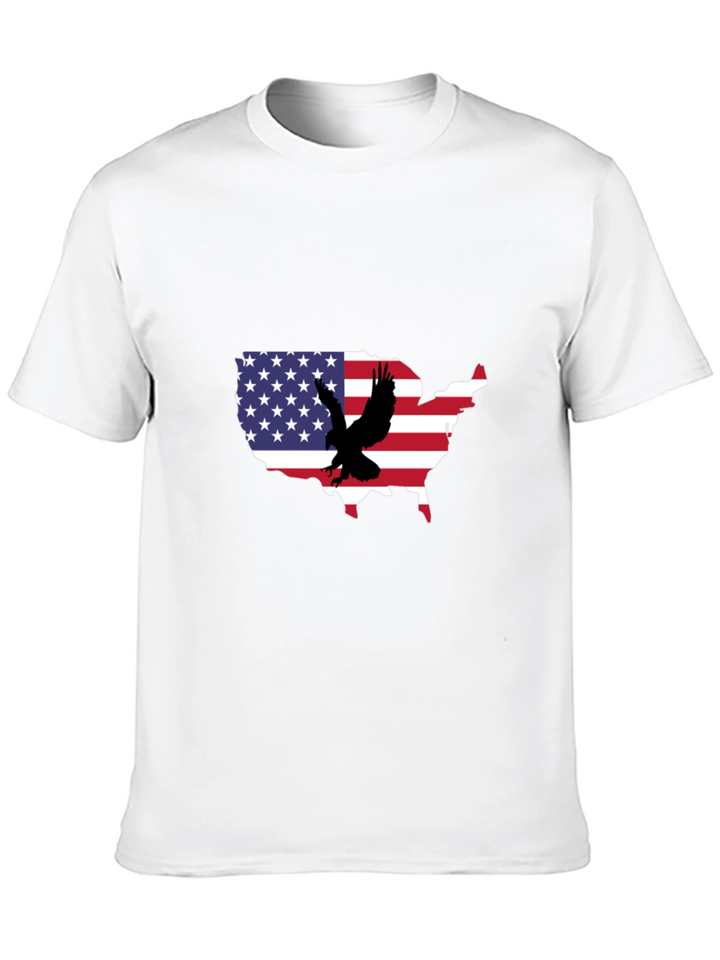 USA Flag Eagle Graphic Black T-Shirt