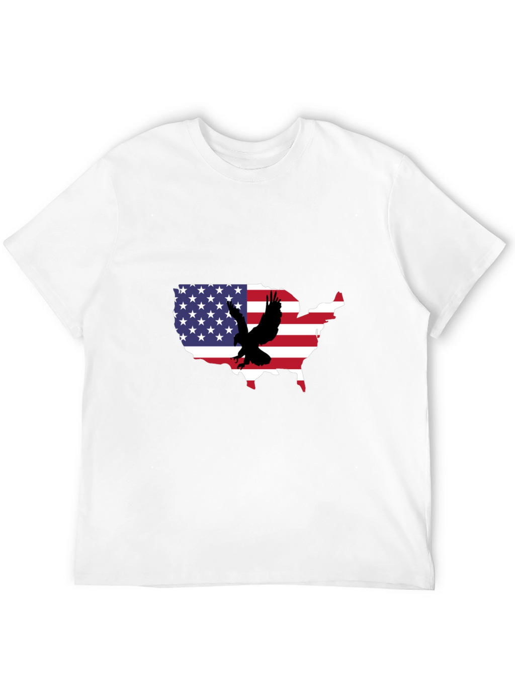 USA Flag Eagle Graphic Black T-Shirt