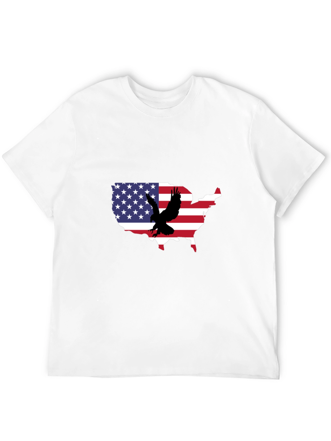 USA Flag Eagle Graphic Black T-Shirt