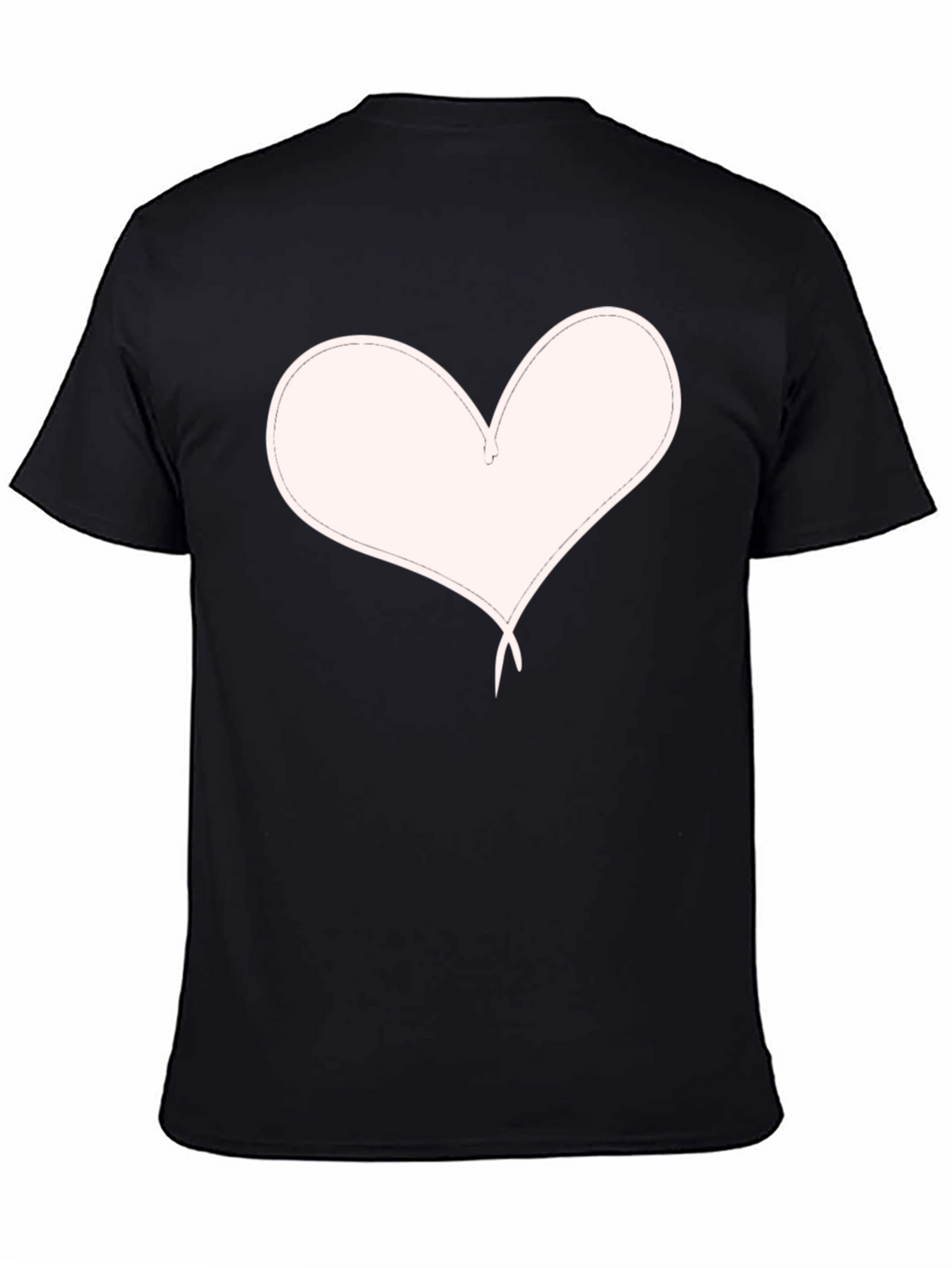 Heart Graphic Black T-Shirt Casual Style