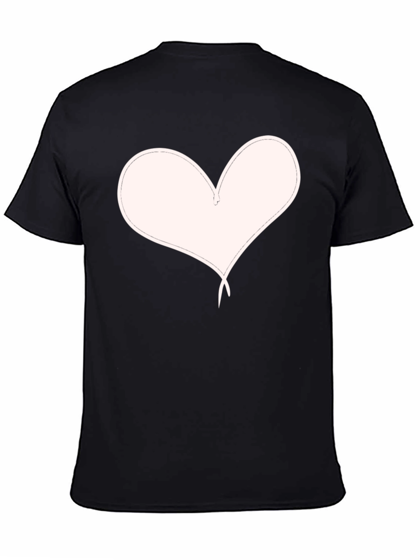 Heart Graphic Black T-Shirt Casual Style