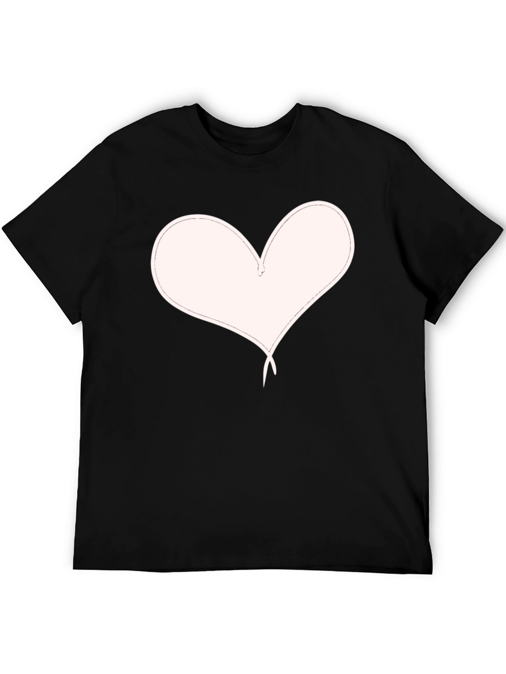 Heart Graphic Black T-Shirt Casual Style