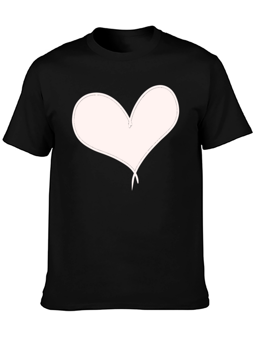 Heart Graphic Black T-Shirt Casual Style
