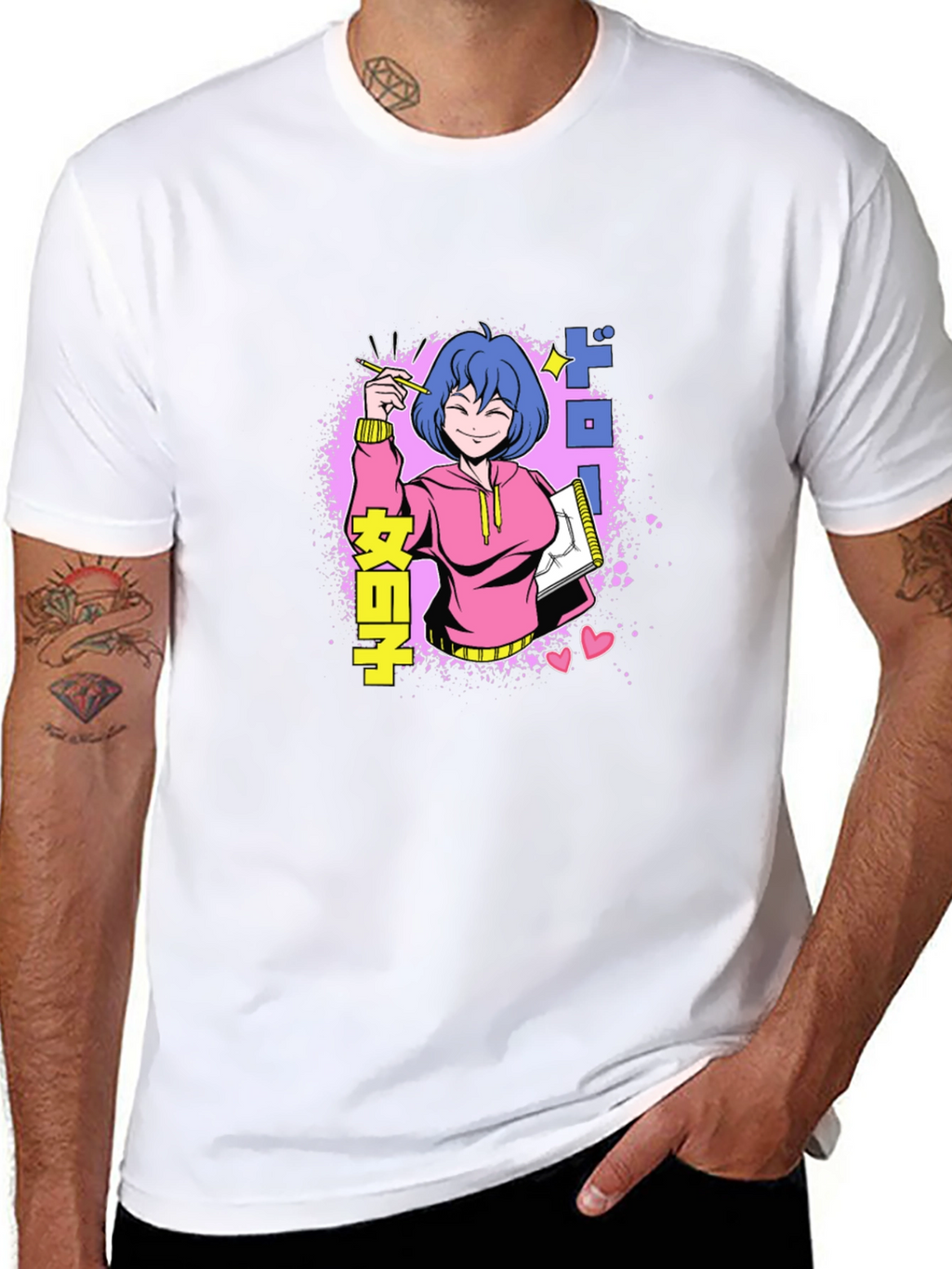 Anime Girl Drawing T-Shirt - Unique Graphic Tee