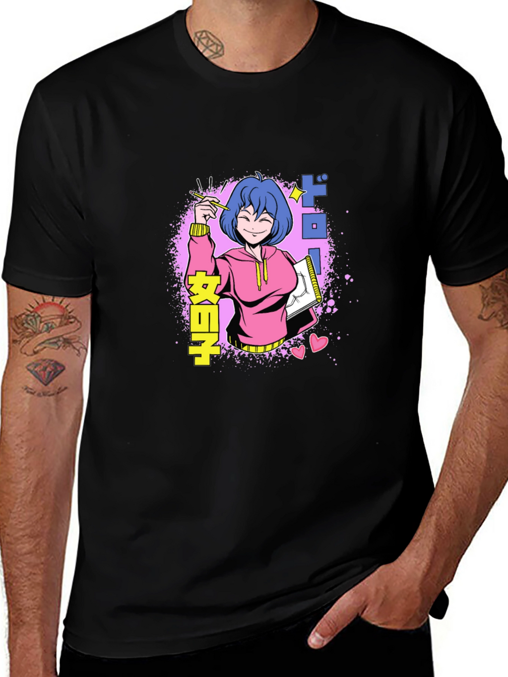 Anime Girl Drawing T-Shirt - Unique Graphic Tee