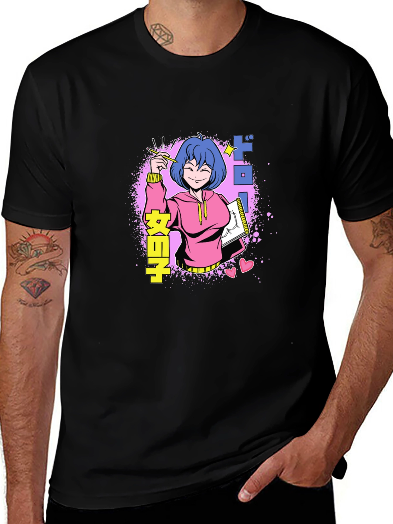 Anime Girl Drawing T-Shirt - Unique Graphic Tee