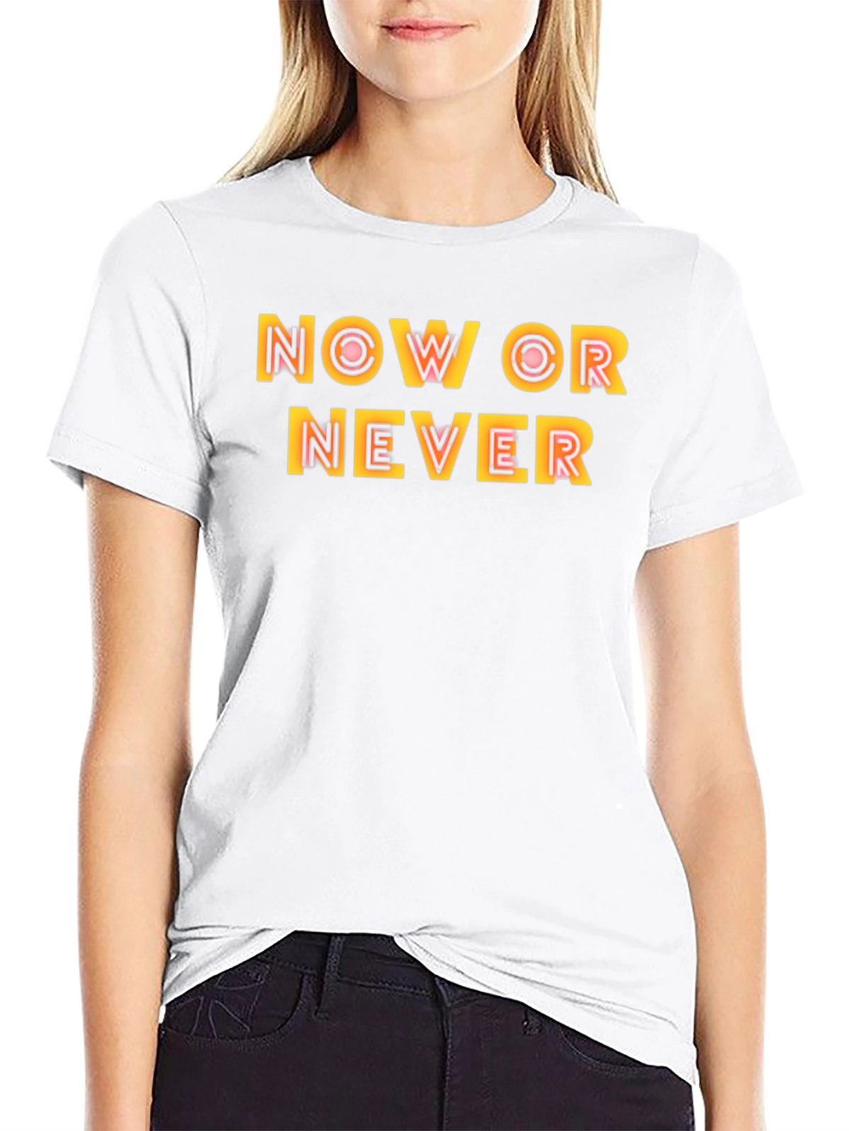 Now or Never Graphic Black Tee
