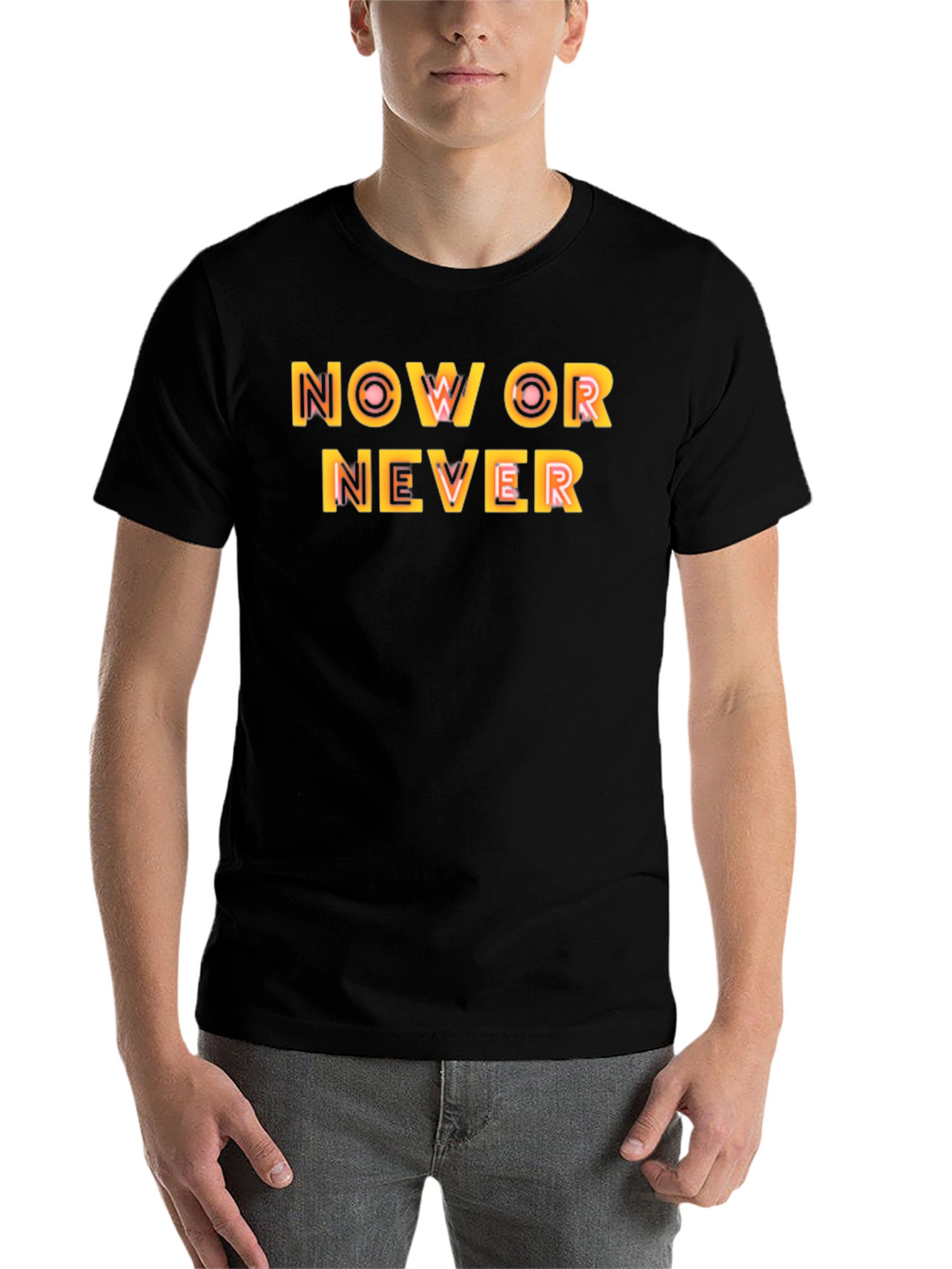 Now or Never Graphic Black Tee