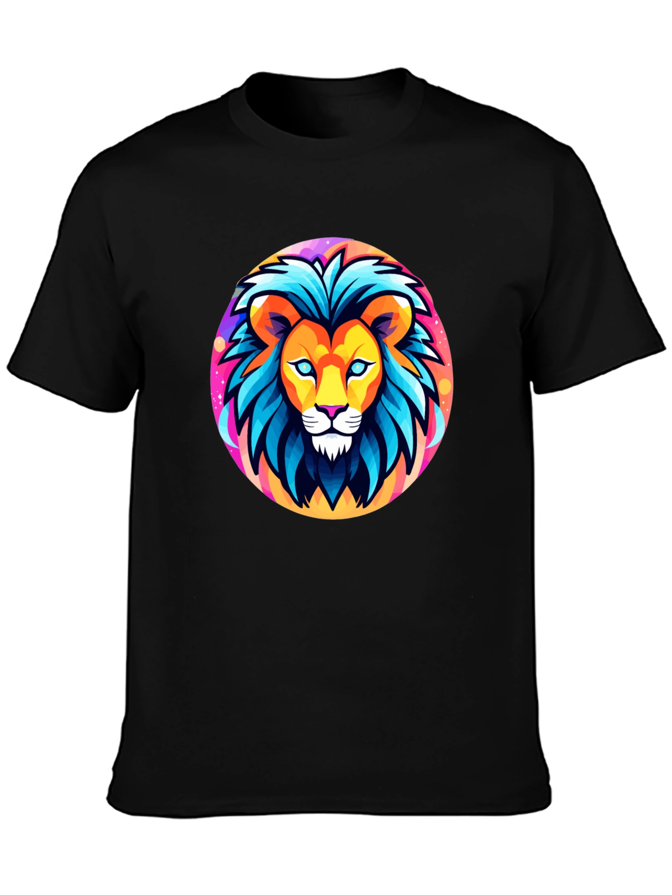 Bold Lion Graphic Tee - Black Cotton Shirt