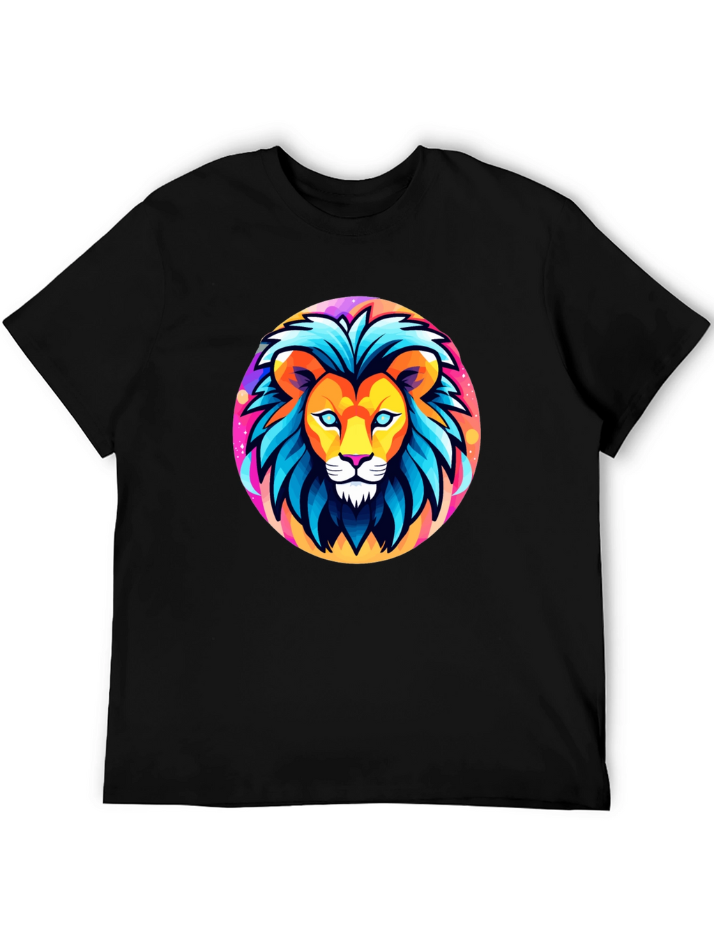 Bold Lion Graphic Tee - Black Cotton Shirt