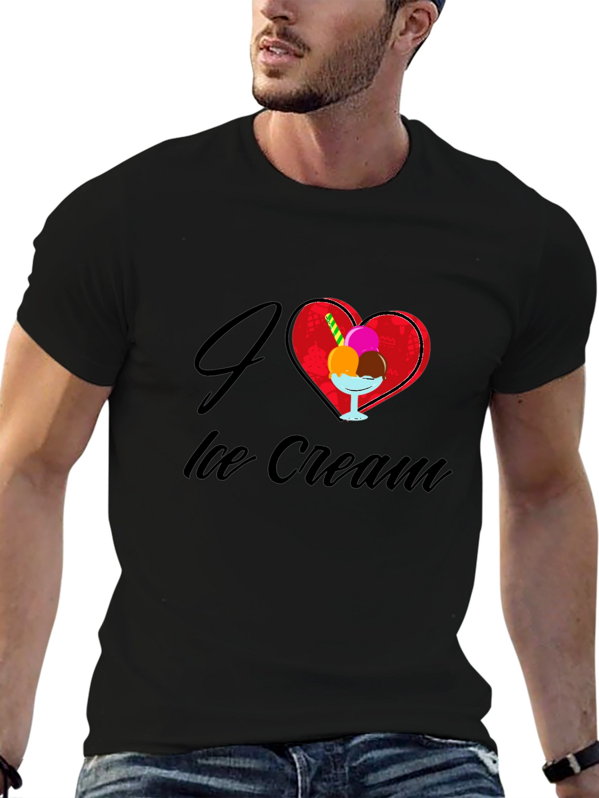 I Love Ice Cream Graphic T-Shirt