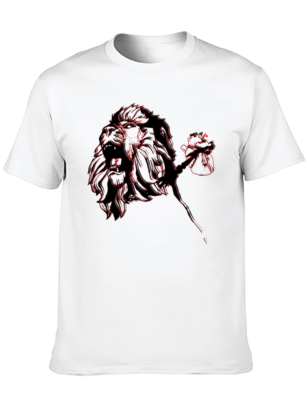 Lion Rose Graphic Tee - Black Casual T-Shirt