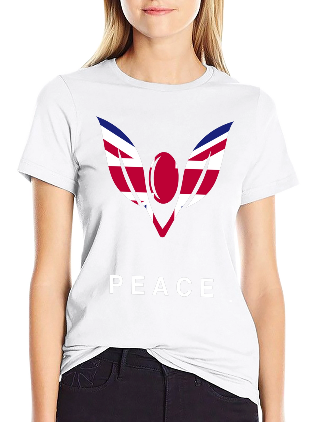 Peace Graphic Tee - Union Jack Angel Wings